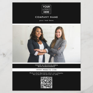 Professionele, zwarte zakelijke promotiefoto flyer