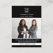 Professionele, zwarte zakelijke promotiefoto visitekaartje (Voorkant)