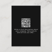 Professionele, zwarte zakelijke promotiefoto visitekaartje (Achterkant)