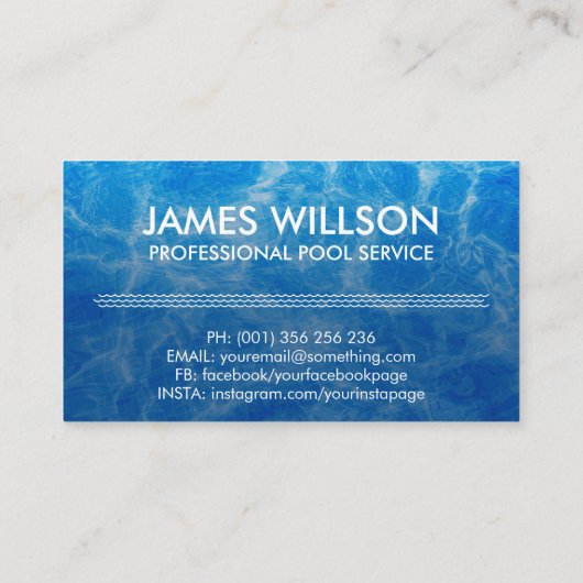 Professionele zwembadreiniging visitekaartje (Achterkant)