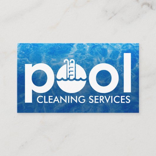 Professionele zwembadreiniging visitekaartje (Voorkant)