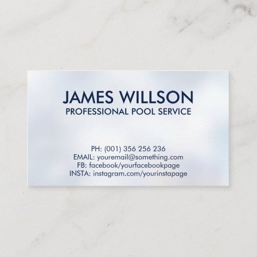 Professionele zwembadreiniging visitekaartje (Achterkant)