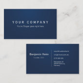Professionelle Business Visitenkarten Navy Blue Visitekaartje (Voorkant / Achterkant)