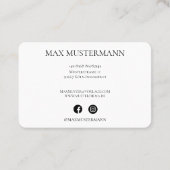 Professionelle Elegante Weiße Visitenkarte Visitekaartje (Achterkant)