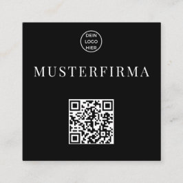 Professionelle Schwarz Weiße QR Code Visitenkarte Vierkante Visitekaartje