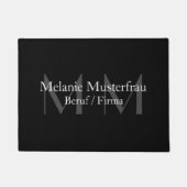 Professionelle schwarze Monogramm Fussmatte Deurmat (Voorkant)