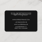 Professionelle Schwarze Visitenkarten Vorlage - Vi Visitekaartje (Achterkant)