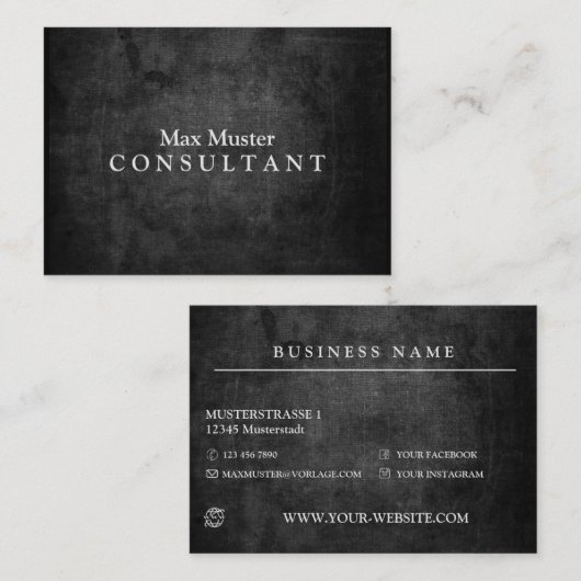 Professionelle Visitenkarte Selbst Gestalten Visitekaartje (Voorkant / Achterkant)
