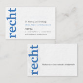 Professionelle Visitenkarten blau weiß Visitekaartje (Voorkant / Achterkant)