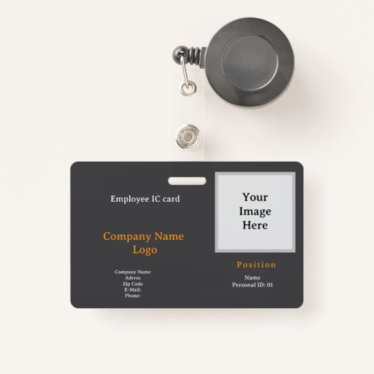 Professioneller Mitarbeiterausweis – Modern Badge (Voorkant met intrekbare)