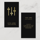 Professionnel Audio Engineer Black And Gold  Visitekaartje (Voorkant / Achterkant)