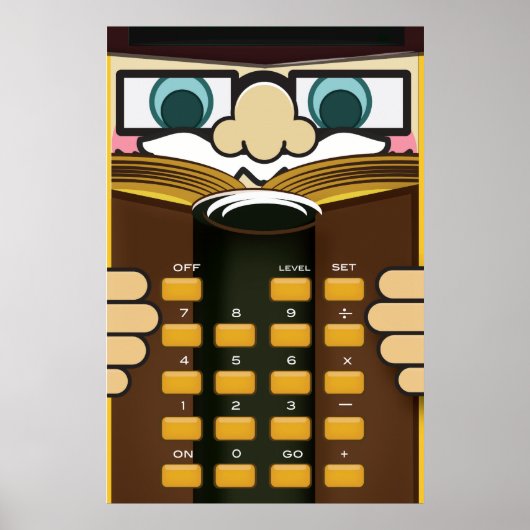 Professor Calculator grappige cartoon Poster (Voorkant)