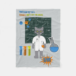 Professor Cat Fleece Blanket Deken
