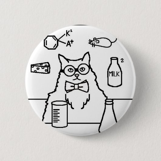 Professor Cat Ronde Button 5,7 Cm (Voorkant)
