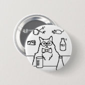 Professor Cat Ronde Button 5,7 Cm (Voorkant /achterkant)