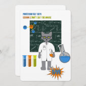 Professor Cat Uitnodigingskaart Kaart (Voorkant / Achterkant)