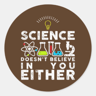 Professor Chemist Elements Scientist periodiek Ronde Sticker