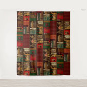 Professor Darksage's magische kerstbibliotheek Wandkleed (Voorkant)