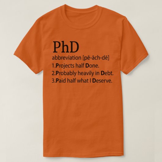 Professor Doctor PhD Filosofie cadeau T-shirt (Design voorkant)