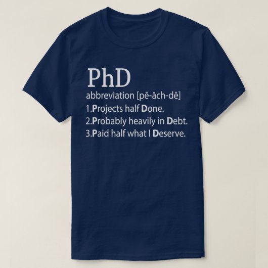 Professor Doctor PhD Filosofie titel 3 T-shirt (Design voorkant)