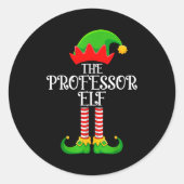 Professor Elf Christmas Family Matching Funny Love Ronde Sticker (Voorkant)