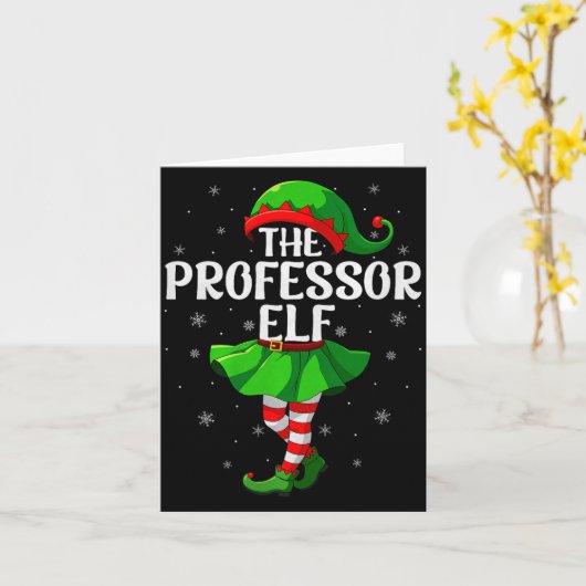 Professor Elf Christmas Girls Women Elf Squad Xmas Kaart (Gele Bloem)