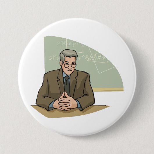 Professor Geleerde Man Onderwijzer Leraar Ronde Button 7,6 Cm (Voorkant)