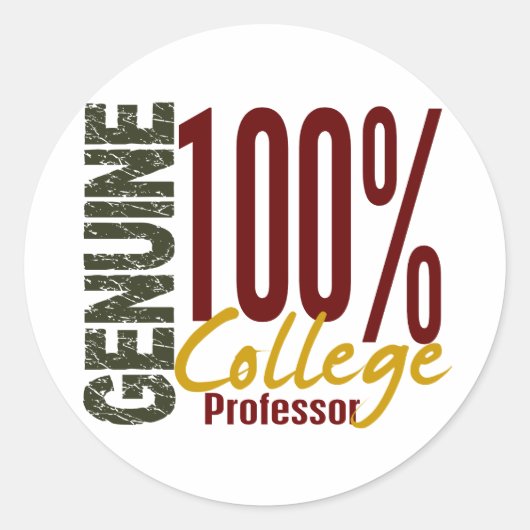 Professor Genuine College Ronde Sticker (Voorkant)