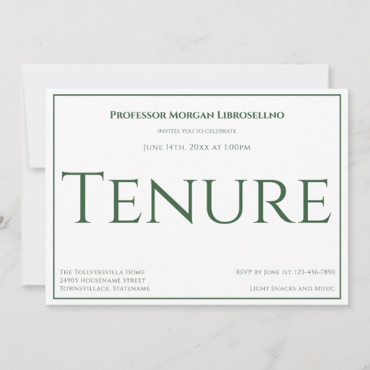 Professor Green Academic Tenure Party Uitnodiging (Voorkant)