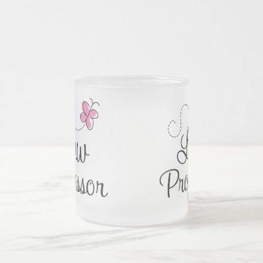 Professor in het roze recht matglas koffiemok (Center)