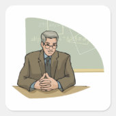 Professor in klasse Square Sticker (Voorkant)