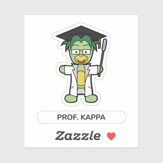 Professor Kappa, Doctor in de Yokai Studies Sticker (Vel)