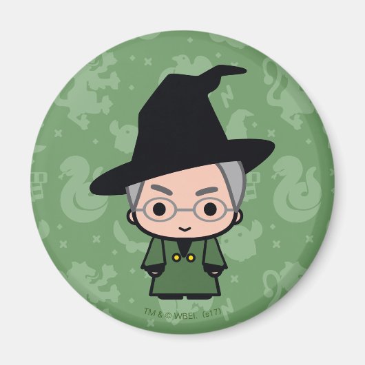 Professor McGonagall Cartoon Character Art Magneet (Voorkant)