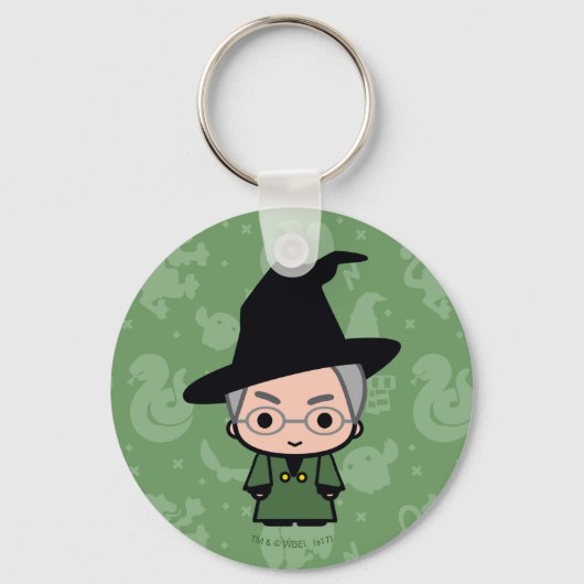 Professor McGonagall Cartoon Character Art Sleutelhanger (Voorkant)