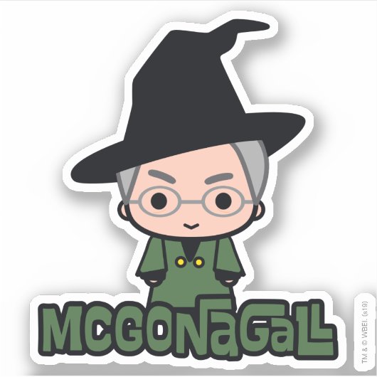 Professor McGonagall Cartoon Character Art Sticker (Voorkant)