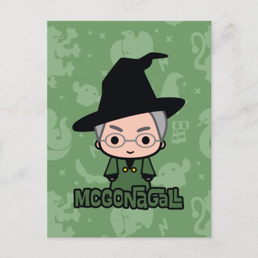 Professor McGonagall Cartoon Karakter Kunst Briefkaart (Voorkant)