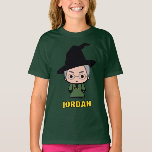 Professor McGonagall Cartoon Karakter Kunst T-shirt (Voorkant)