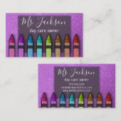 Professor Preschool Leraar Glitter Rainbow Crayon Visitekaartje (Voorkant / Achterkant)