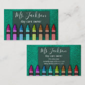 Professor Preschool Leraar Glitter Rainbow Crayon Visitekaartje (Voorkant / Achterkant)