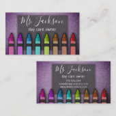 Professor Preschool Leraar Glitter Rainbow Crayon Visitekaartje (Voorkant / Achterkant)