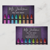 Professor Preschool Leraar Glitter Rainbow Crayon Visitekaartje (Voorkant / Achterkant)