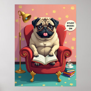 Professor Pug: Pop Art Mode Pet Poster
