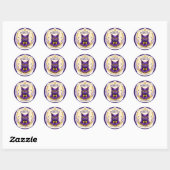 Professor Purr-Ple™ – Blijf Nieuwsgierig Sticker (Vel)