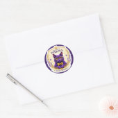 Professor Purr-Ple™ – Blijf Nieuwsgierig Sticker (Envelop)
