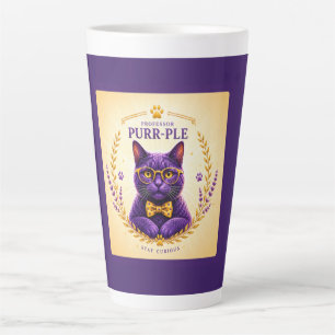 Professor Purr-Ple™ Latte Mok - Blijf Nieuwsgierig