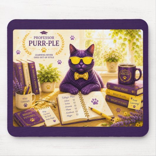 Professor Purr-Ple™ Muismat (Voorkant)