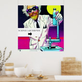 Professor SCIENCE LAB DEZE MANIER. bewerkbare teks Poster (Keuken)