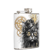 Professor Sprocket-Paws  De Funky Steampunk Kat  Heupfles (Rechts)
