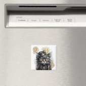 Professor Sprocket-Paws  De Funky Steampunk Kat  Magneet (Insitu (Vaatwasser))