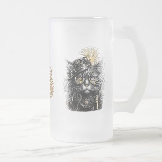 Professor Sprocket-Paws  De Funky Steampunk Kat  Matglas Bierpul (Rechts)